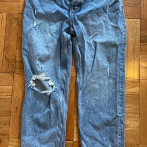Abercrombie & fitch the dad high rise Distressed Blue Jeans